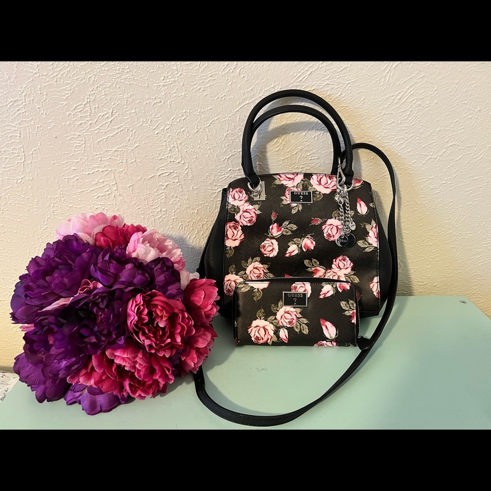 Guess floral wallet and purse bundle